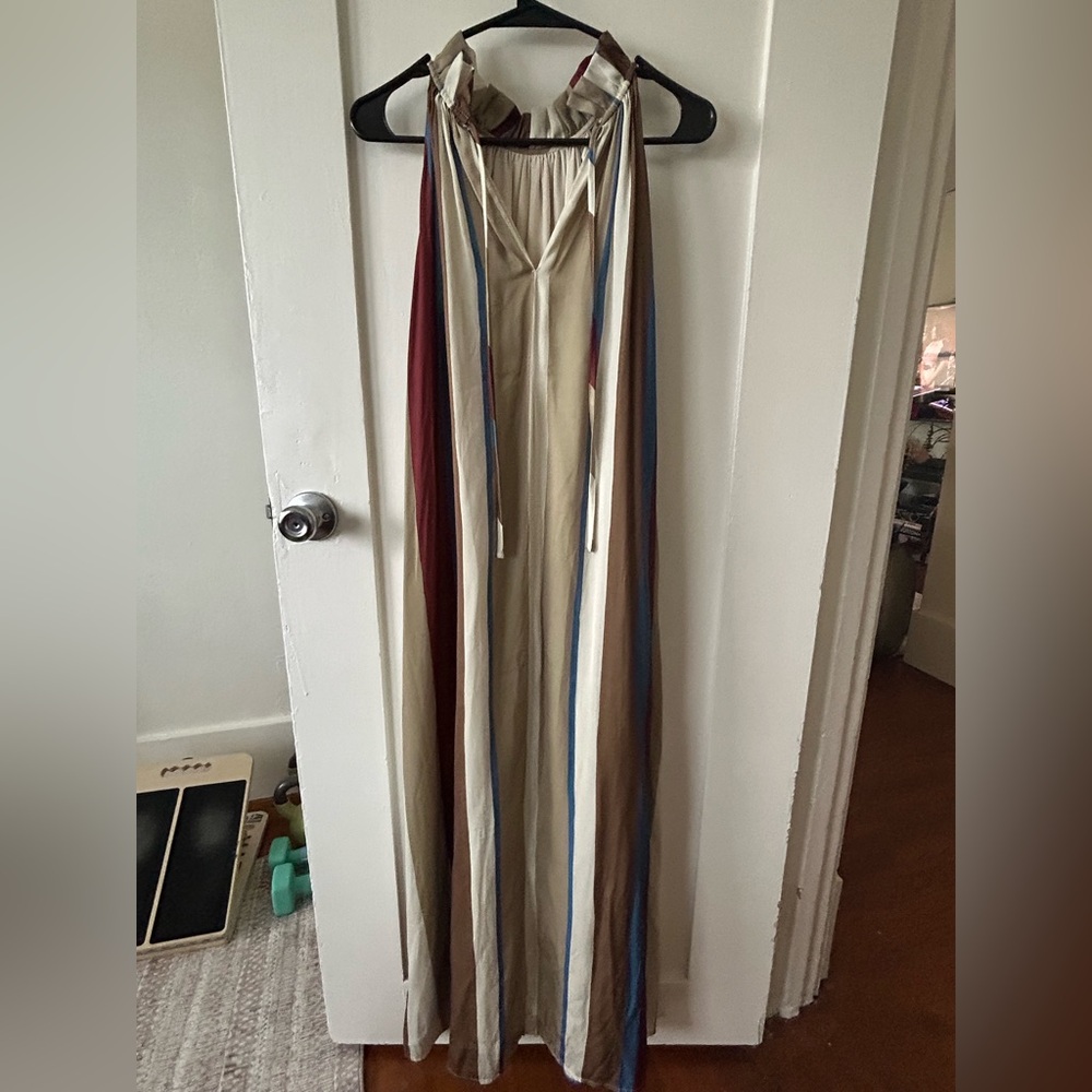 Sleeveless stripe maxi dress